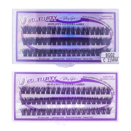 [6612477815823] 6D Fluffy Cluster Lashes 11mm-C [S2508P05]